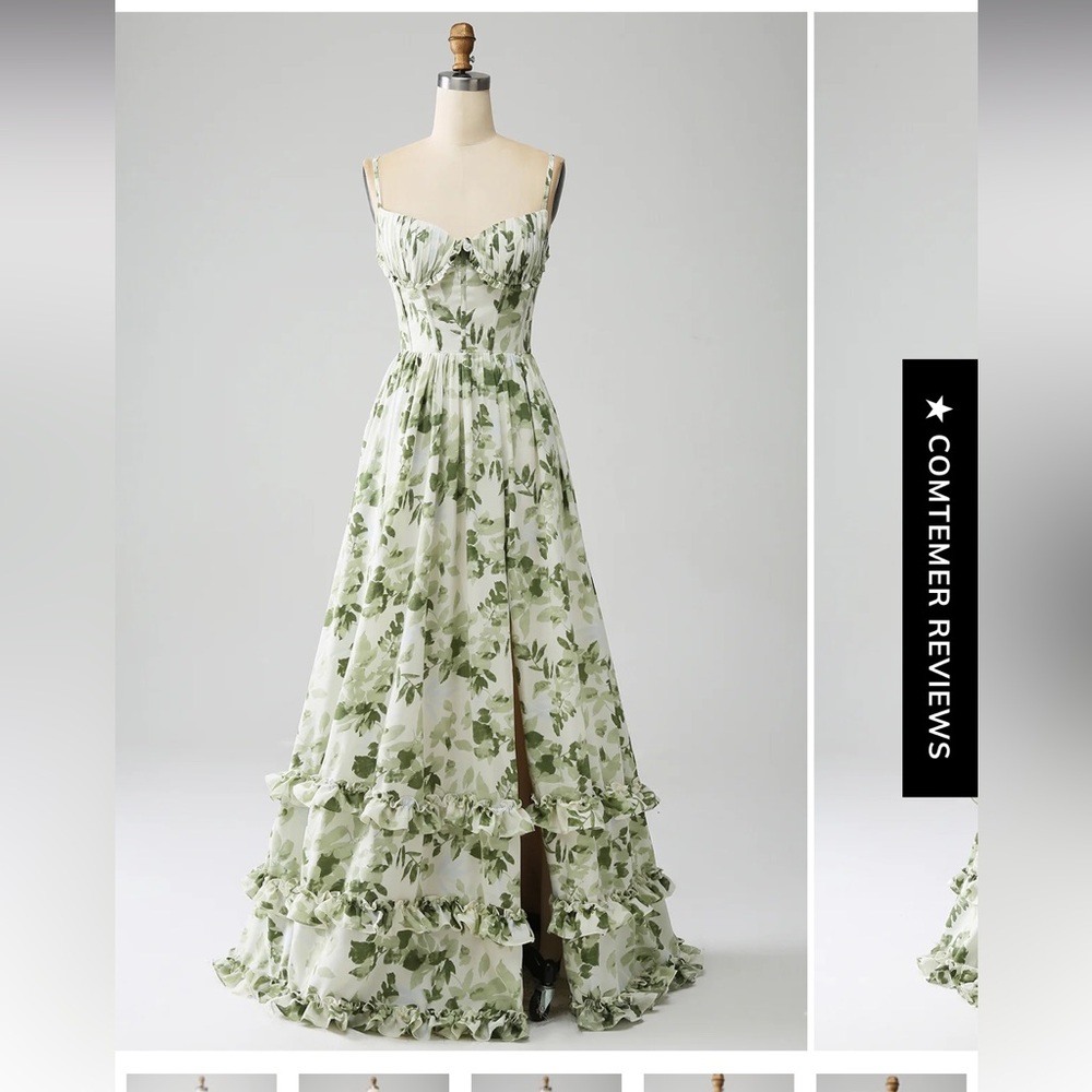 Floral Green Maxi Dress